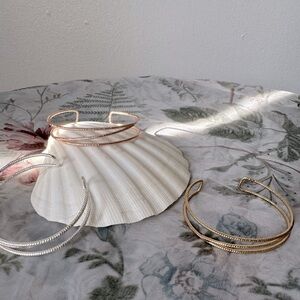 Silver bangle cuff bracelet